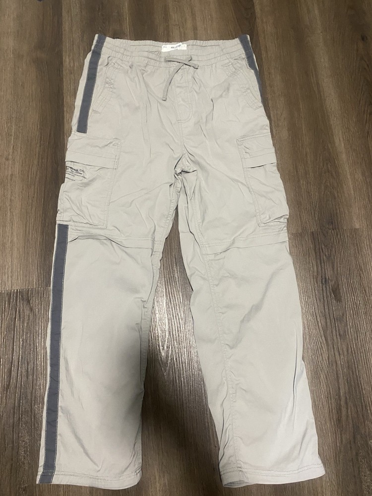 Hollister Straight Leg Cargo Drawstring Waist Pants Light Gray Men's Size L