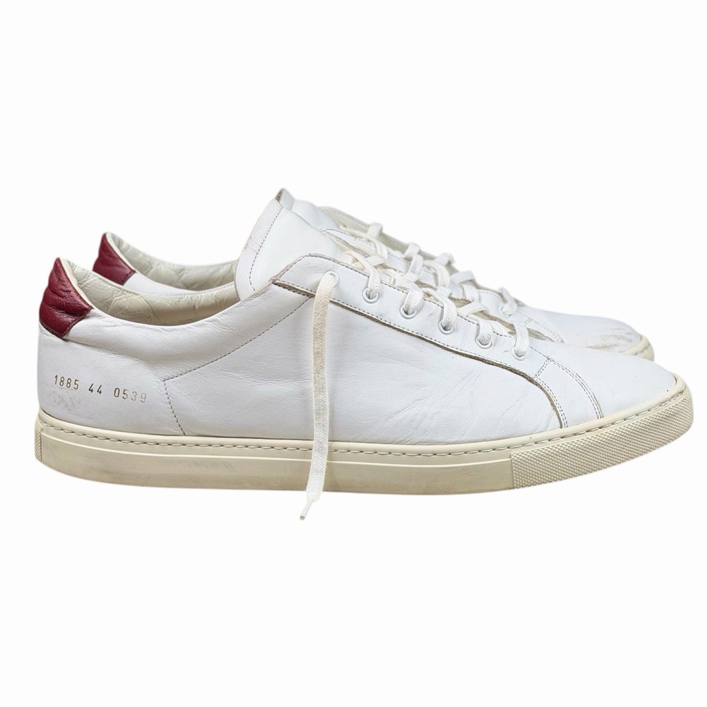 COMMON PROJECTS ACHILLES RETRO LOW WHITE LEATHER SNEAKER 44 - US 11 (No Insoles)-image