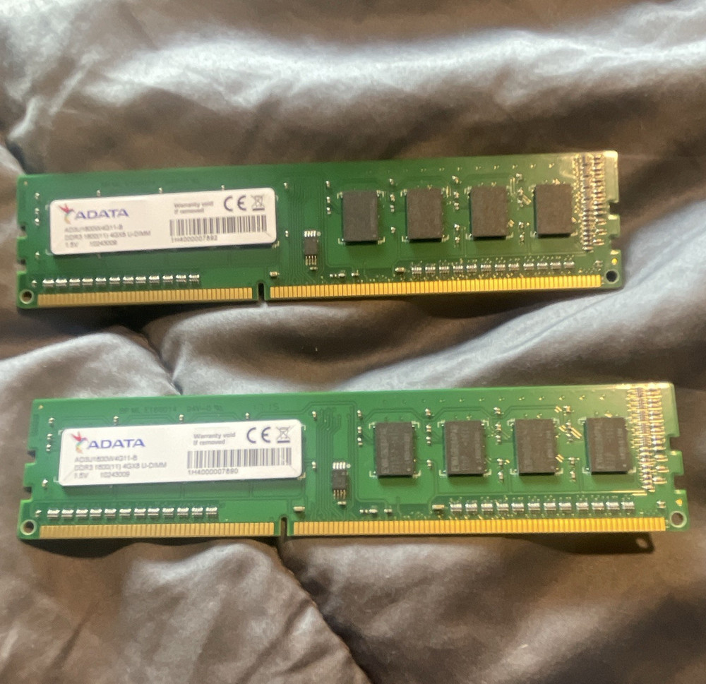 ADATA DDR3 1600MHz 8GB (2x4GB) DIMM 240-Pin Desktop RAM Modules