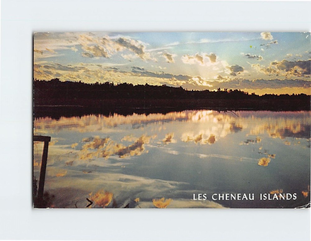 Postcard Sunset Scene Les Cheneaux Islands Michigan USA