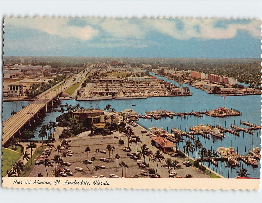 Postcard Aerial View  Marina Pier 66 Fort Lauderdale Florida