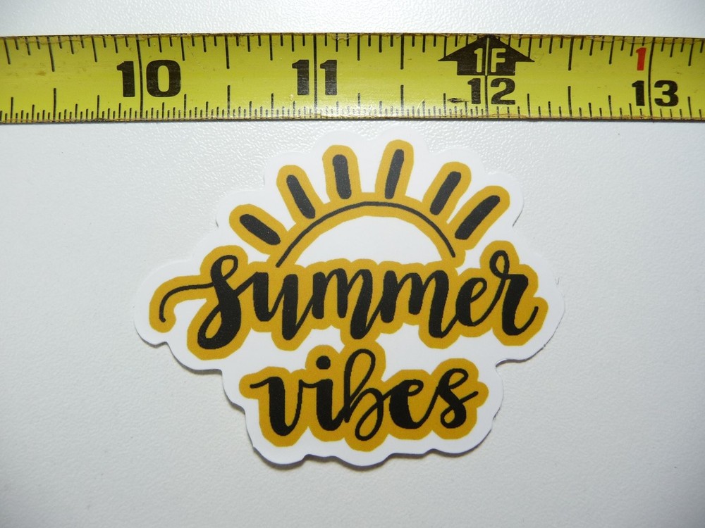 Summer Vibes Sun Decal Sticker for Hiking Camping Nature Lovers