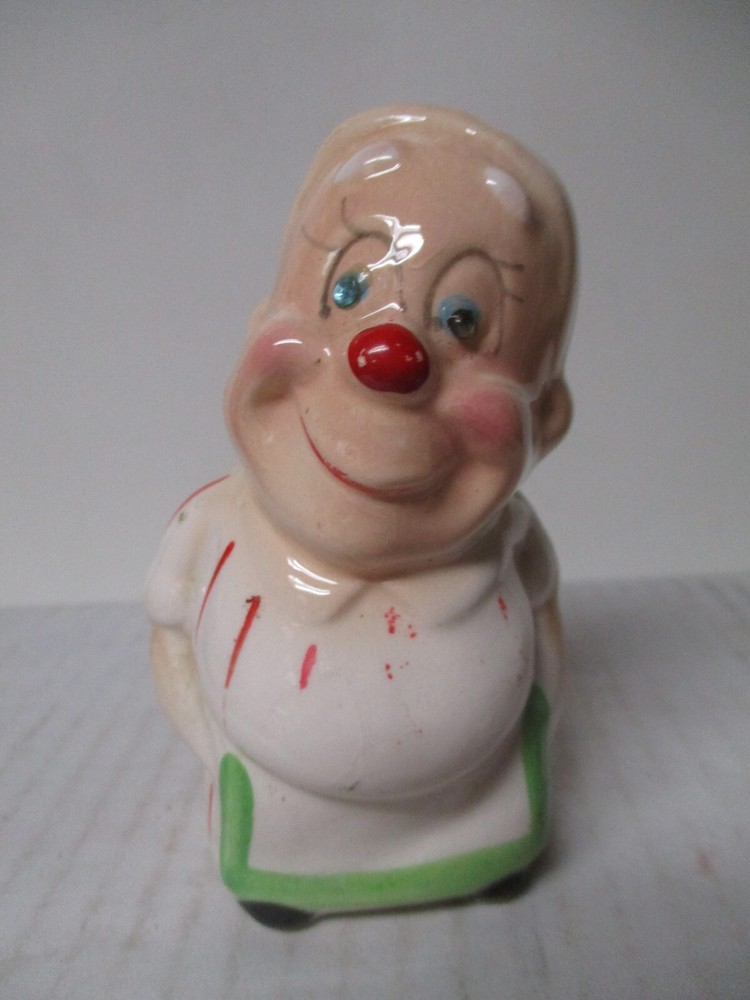 Vintage KREISS Ceramic Japan Christmas Shaker - Mrs Claus w Rhinestone Eyes
