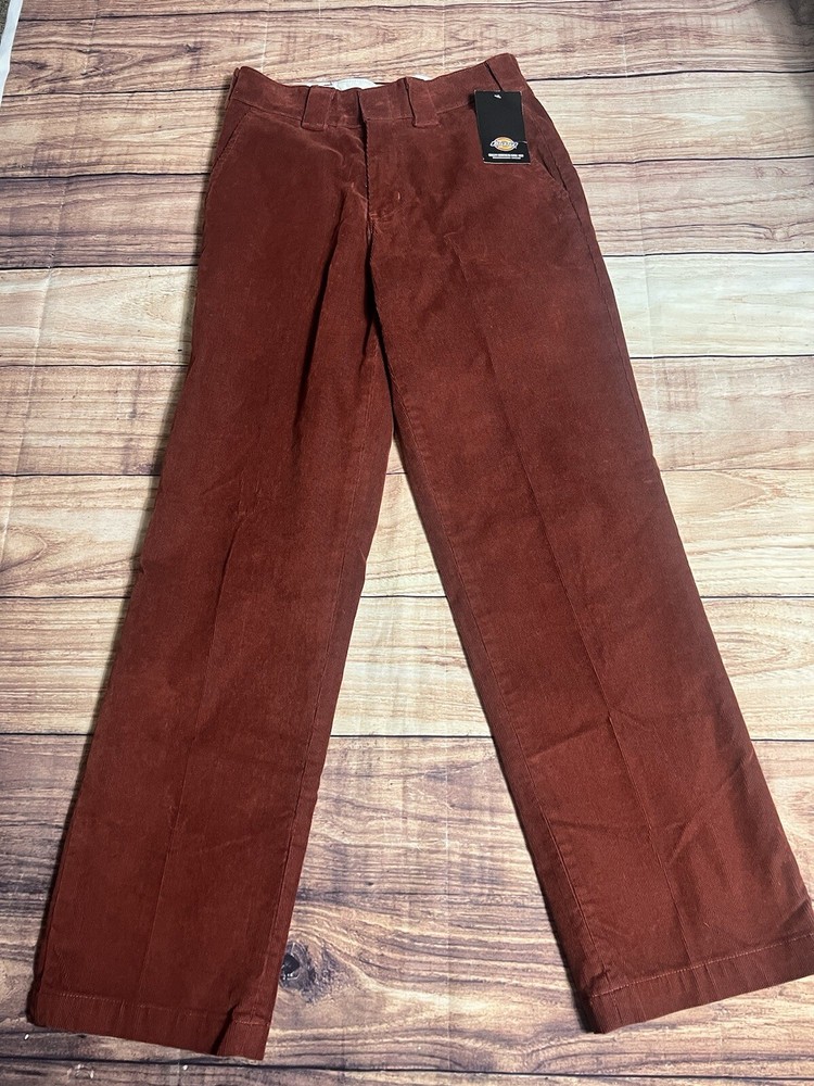 Dickies Mens 28x32 Corduroy Orange Brick Straight Fit Casual Pants