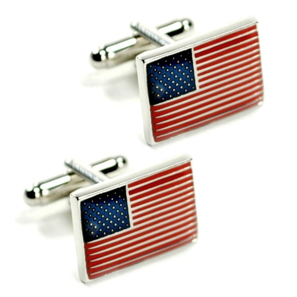AMERICAN FLAG CUFFLINKS Patriotic USA NEW w GIFT BAG United States America US