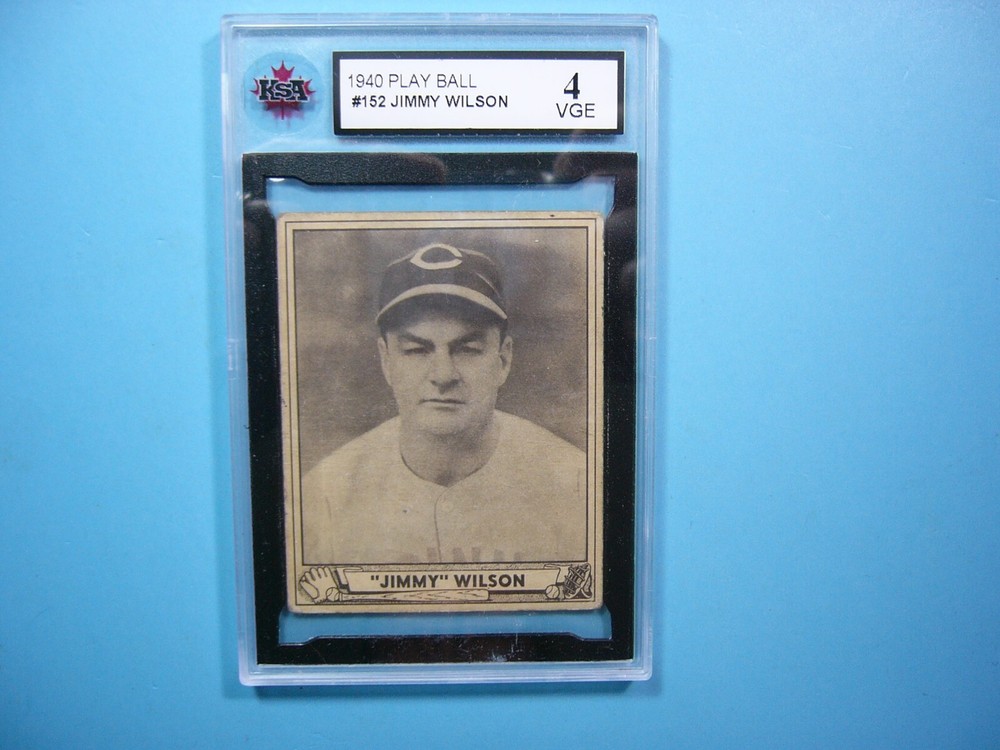 1940 PLAY BALL GUM INC. MLB BASEBALL CARD #152 JIMMY WILSON KSA 4 VGEX NICE!! GL