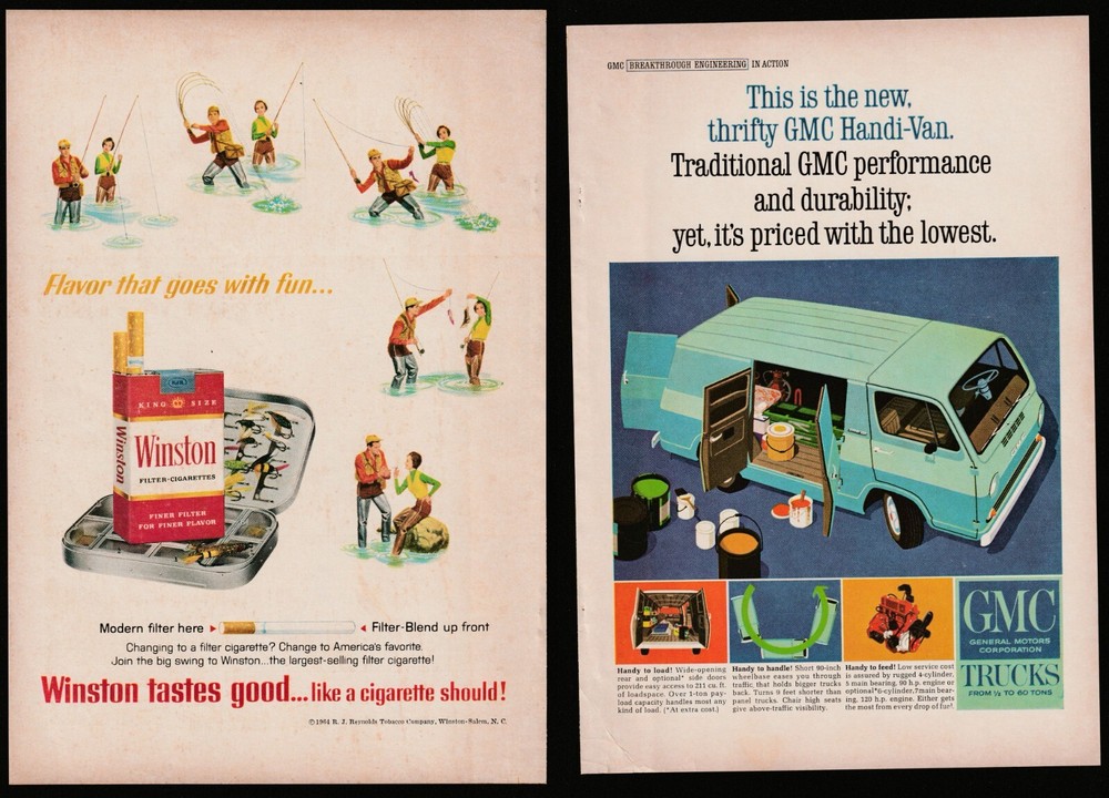 Winston King RJ Reynolds GMC General Motors Print Ad Page Popular Science 1964