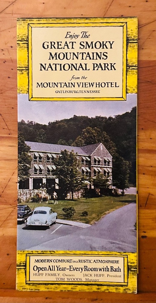 Vintage 1950’s  Brochure Mountain View Hotel Gatlinburg TN Smokey Mountains
