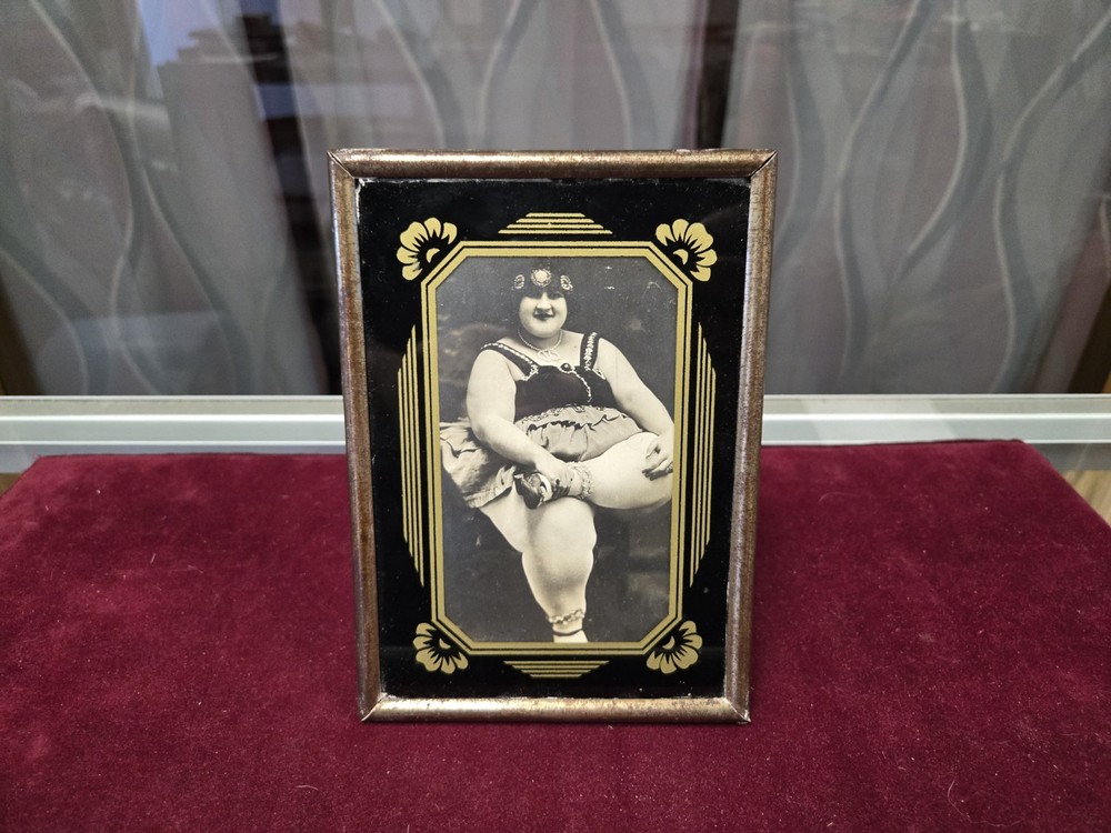 Original Vintage Fat Lady Circus Sideshow Freak Great Costume RPPC REAL PHOTO