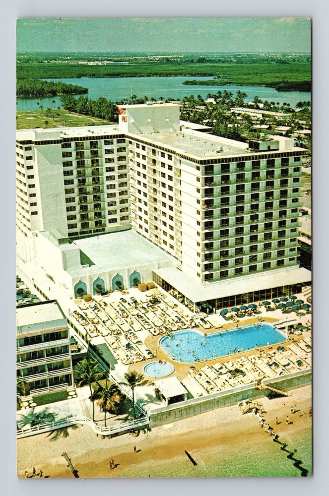 Miami Beach FL-Florida Marco Polo Hyatt House Vintage Postcard