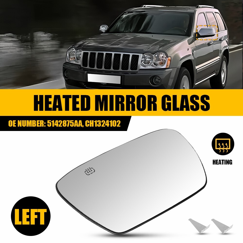 Fit 2005-2010 Jeep Grand Cherokee Driver&Passenger Rear View Heated Mirror Glass