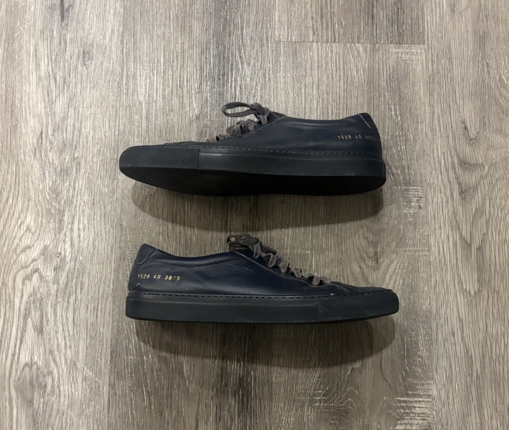 Common Projects Achilles Low Navy Leather Sneakers Men’s US 7 EU 40 Italy-image