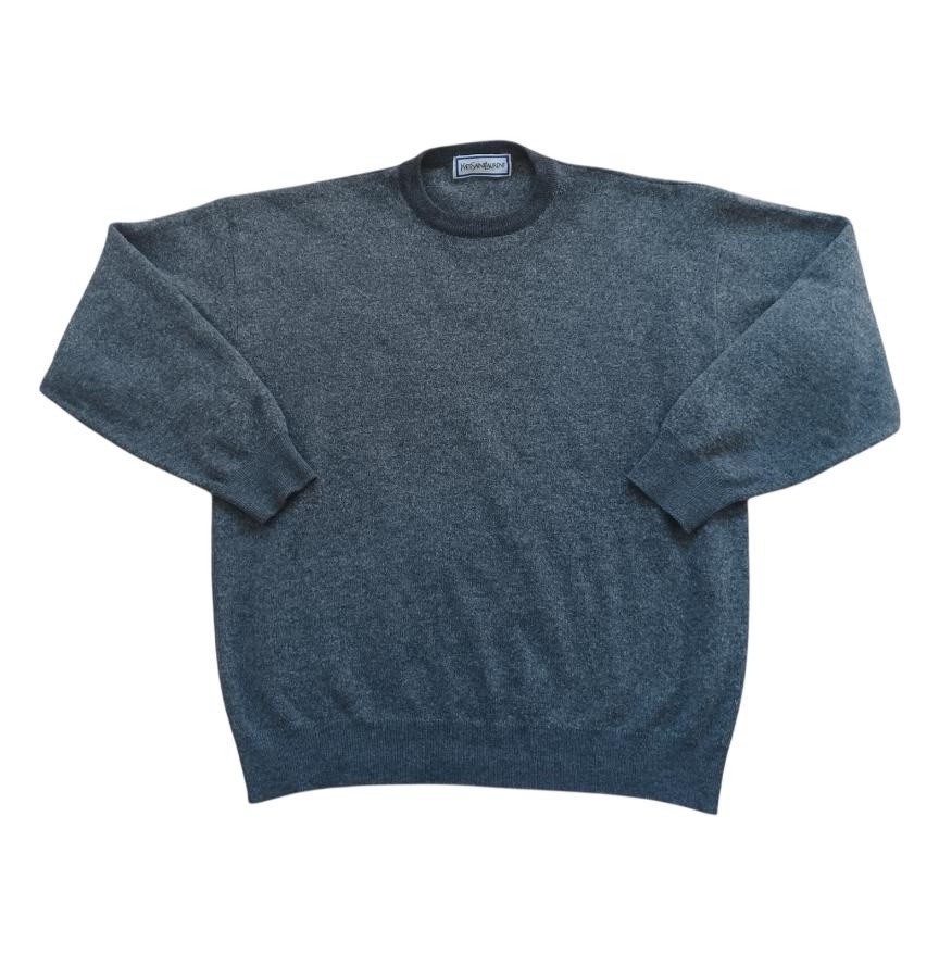 YSL Yves Saint Laurent Sweater Mens Vintage Gray Size M