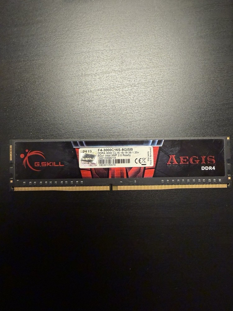 G.SKILL AEGIS 8 GB DDR4 DESKTOP RAM PC4-3000 2Rx16 F4-3000C16D-16GISB, SKU 14682