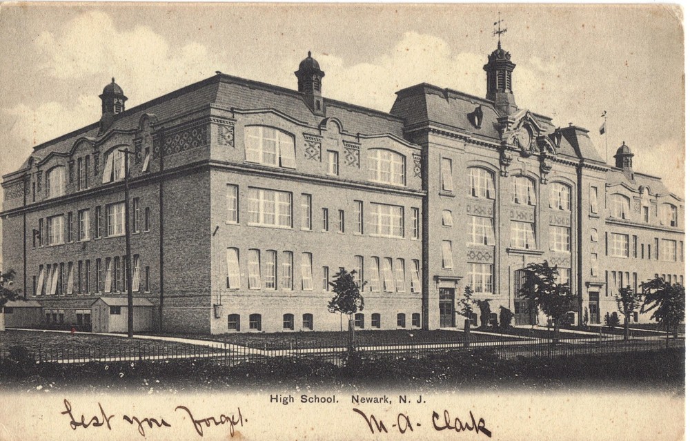 Newark NJ High School  UDB B/W Postcard