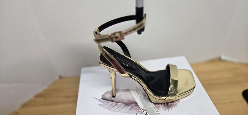 Jessica Simpson Shoes Womens Size 8 Gold Metallic Stiletto Sandal JS-ADONIA