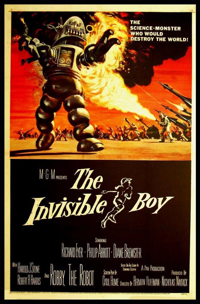 Invisible Boy Vintage movie - *FRAMED* CANVAS ART 24x16