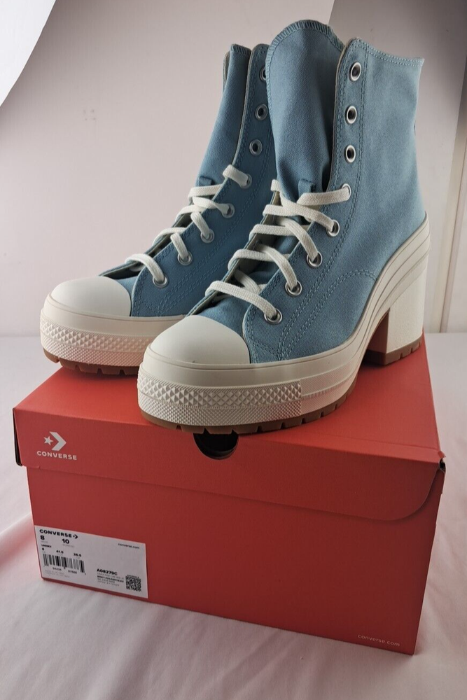 Converse Women Chuck 70 De Luxe Infinity Pool Blue High Top Heel Sneaker