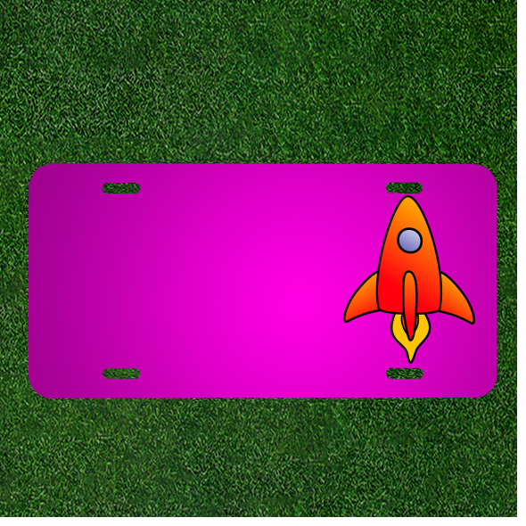 Custom Personalized Car License Plate With Add Names To Rocket Vertical Start