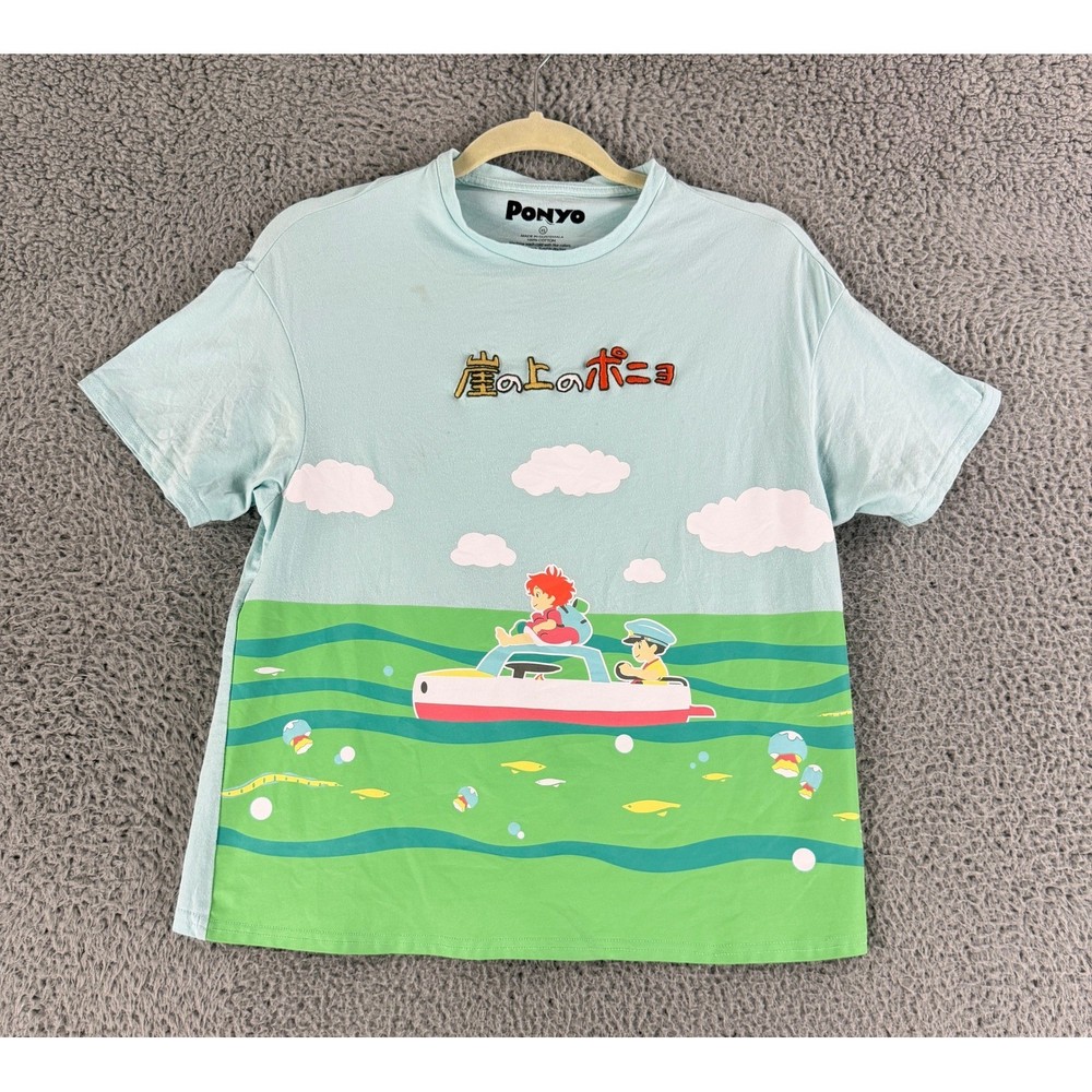 Ponyo Graphic T Shirt Unisex XS Light Blue Studio Ghibli Her Universe Anime Tee