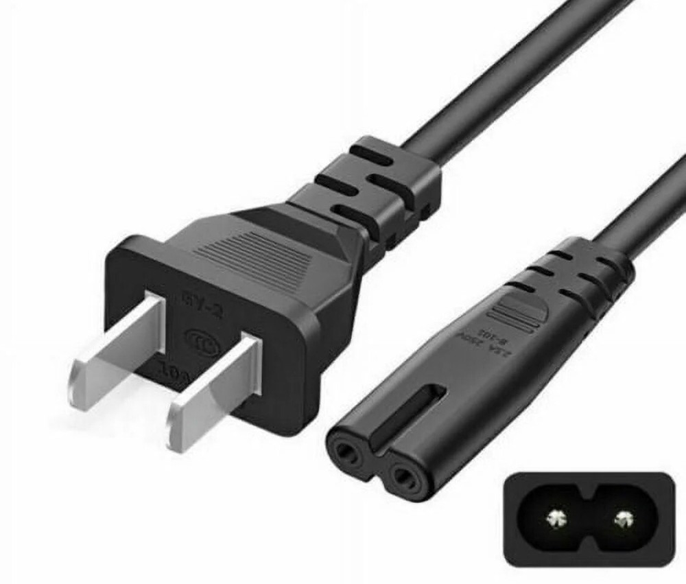 Genuine LOT 6ft 2-Prong Non-Polarized AC Power Cord HIGH QUALITY Grade A-image