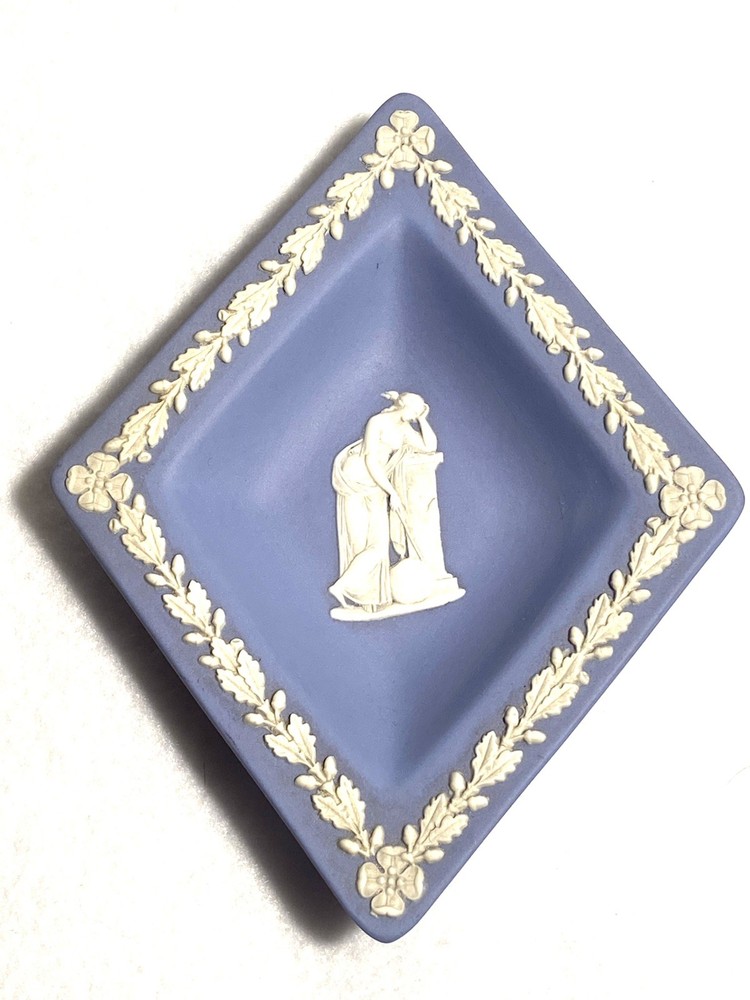 Wedgwood Blue Jasperware Diamond Shaped Tray Trinket Dish