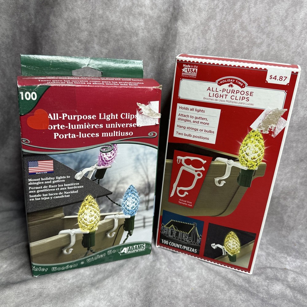 200 Holiday time all purpose light clips gutters Cs mini rope icicle
