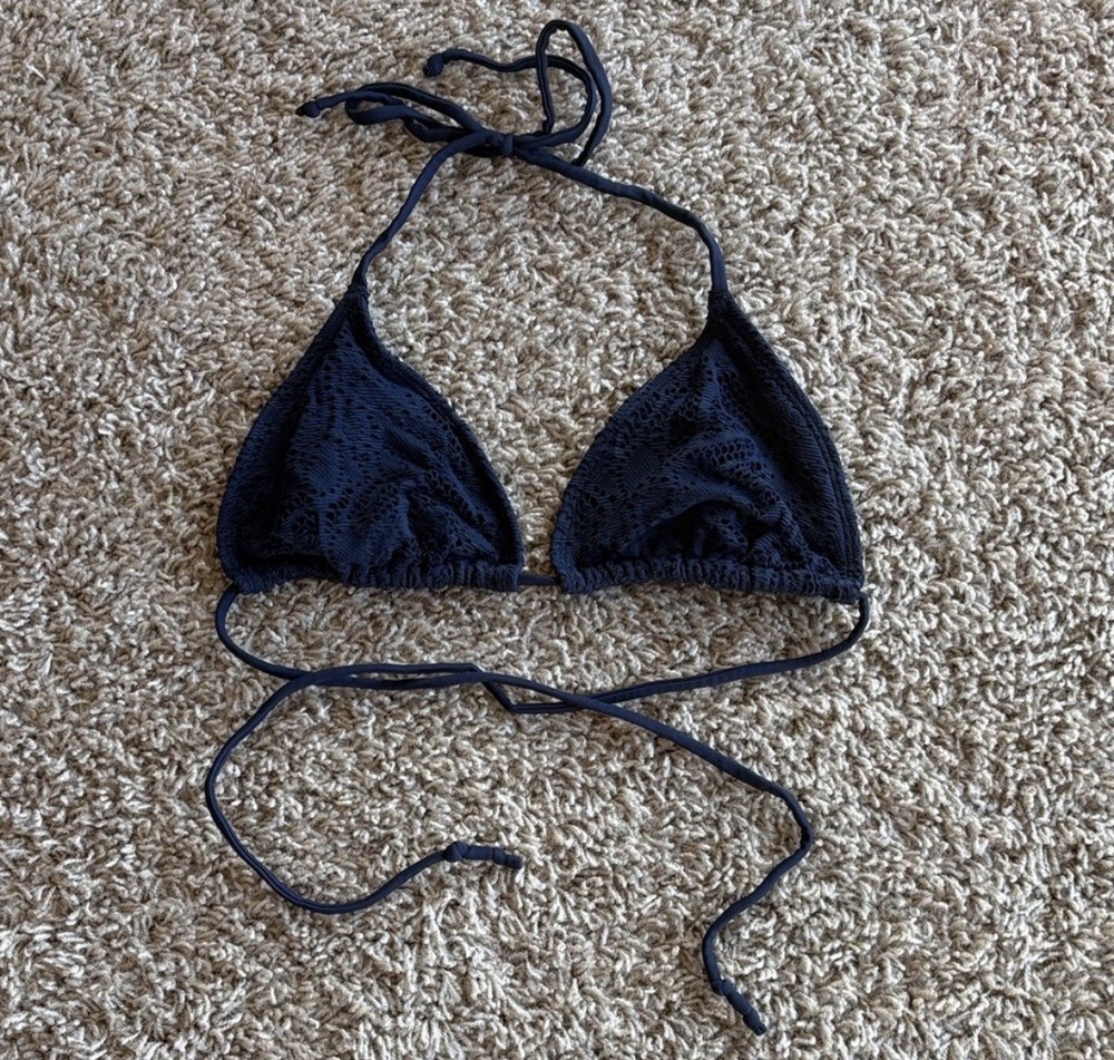 Hollister Crochet Navy Bikini Top Women’s Size Small