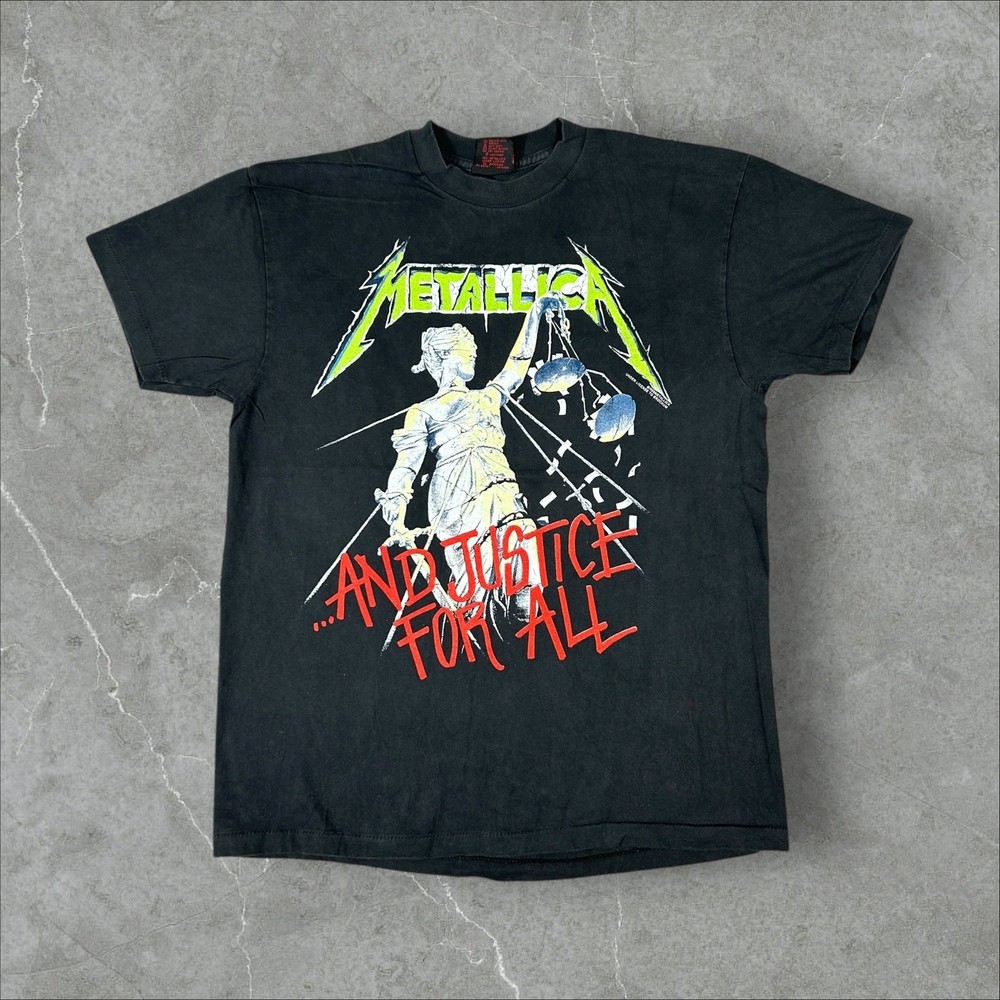 Vintage 1988 Metallica And Just For All Size Large Single Stitch Reprint T-Shirt