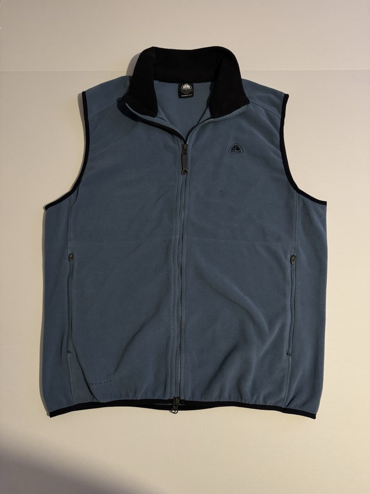 Vintage Nike ACG Therma-Fit Fleece Vest Blue Black Size XL 90s Y2K