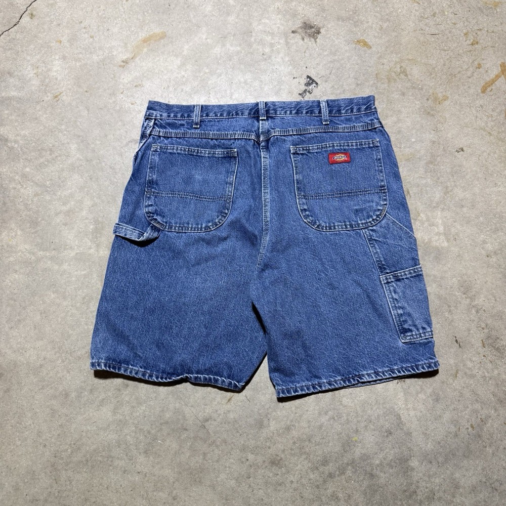 Vintage Dickies Jean Shorts Carpenter Workwear Jorts Mens Size 36 Blue Denim