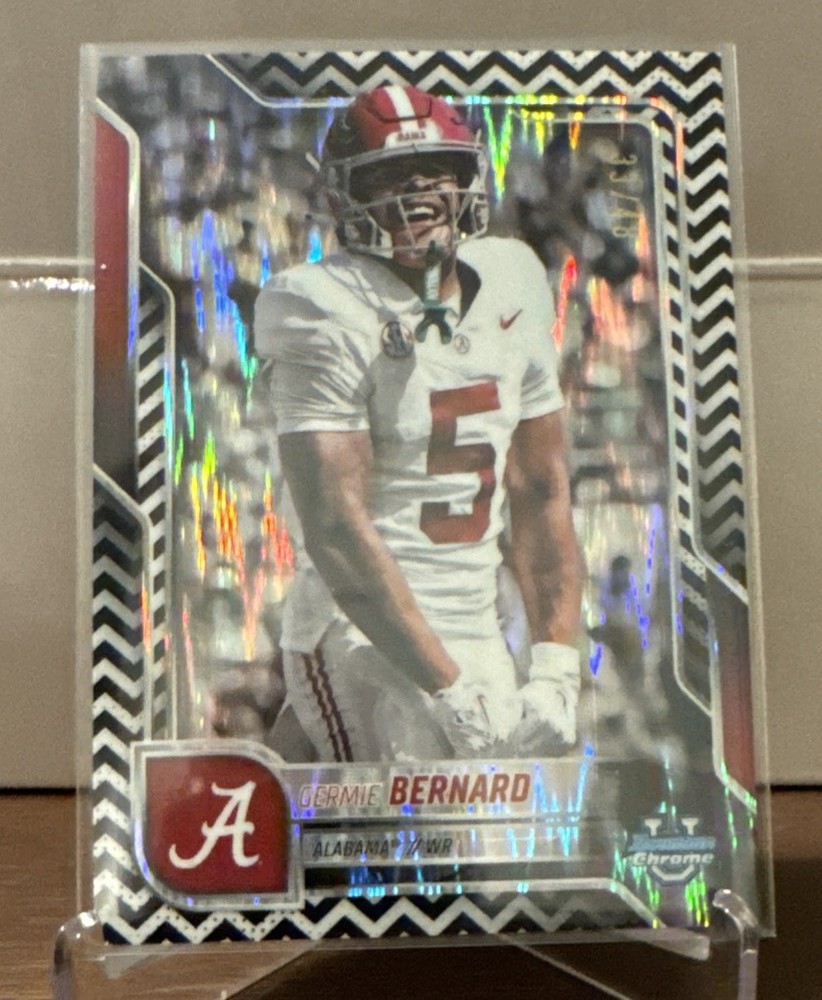 2025 Bowman Chrome U #187 Germie Bernard 1st Stealth Refractor Alabama
