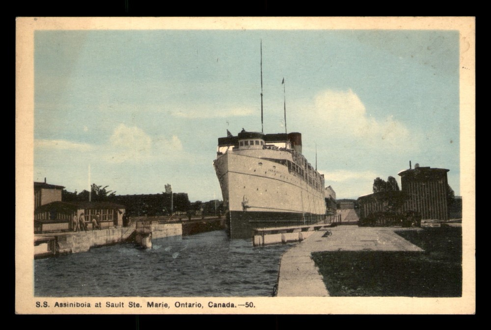 SS Assiniboia Sault Ste Marie Ontario Canada Ship UNP Postcard Divided