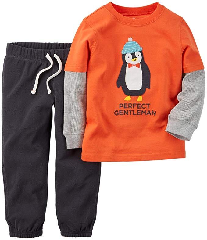 3 Months Infant Baby Boy's Carter's Pants & Long Sleeve Shirt 2-Piece Set