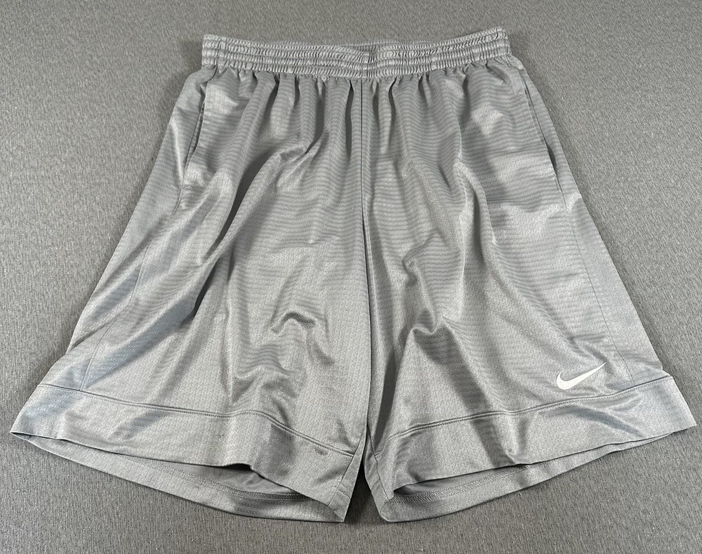 Nike Shorts Mens 2XL Silver Basketball Shiny Dazzle Shimmer Swoosh Baggy Y2K EUC
