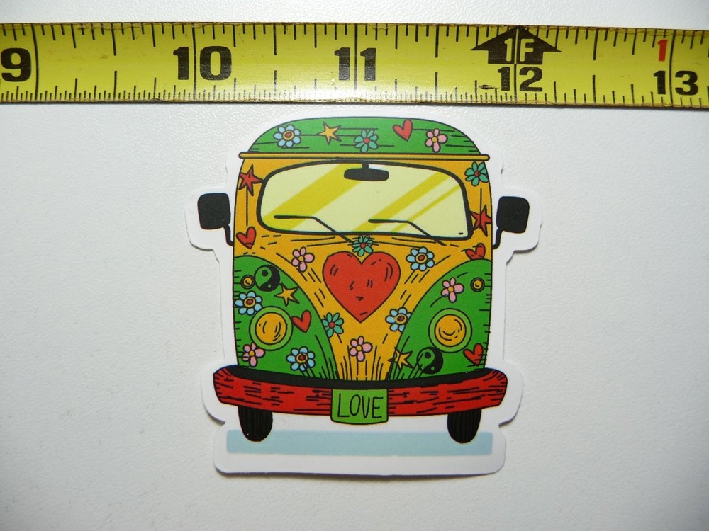 Van Life Sticker Decal with Stars Flowers Heart for Travel Vacation