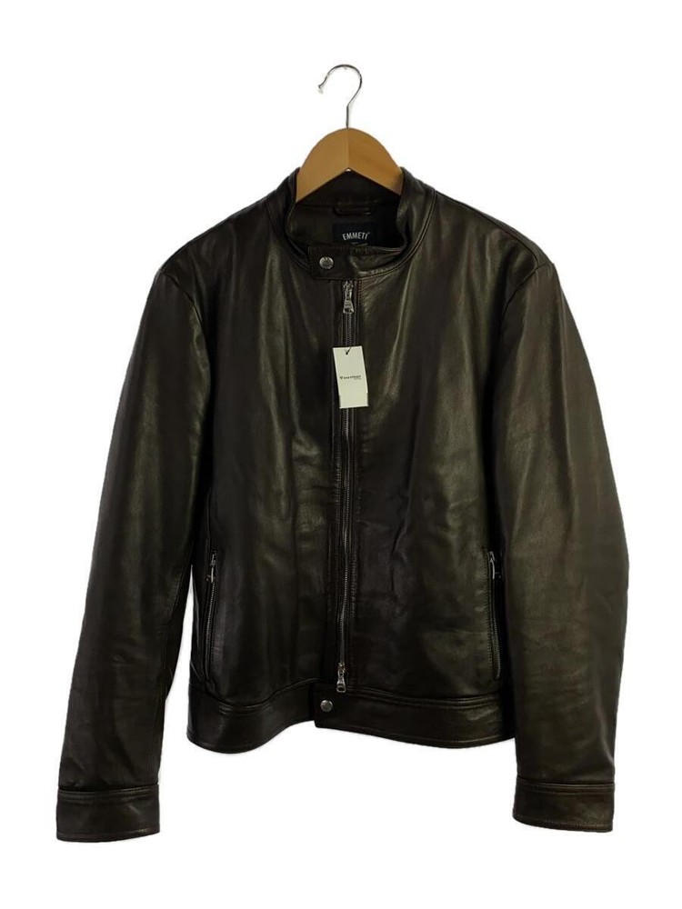 Emmeti Brown Sheepskin Leather Blouson Jacket Size 50 Plain 437