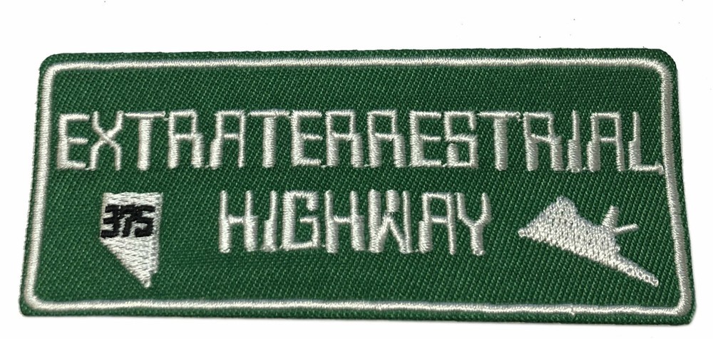 Extraterrestrial Highway Patch Embroidered Iron-On Applique X-Files Aliens UFO