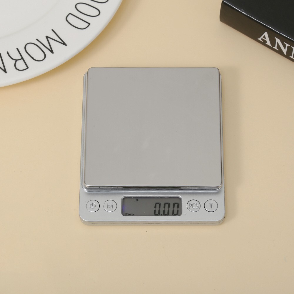 500gx0.01g Digital Jewelry Scale Kitchen LCD Display Stainless Steel Dust-proof