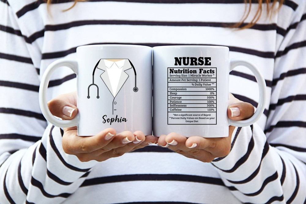 Nurse Nutrition Facts Mug Personalized Nurse Cup Nurse Uniform Nurse Life Nurse