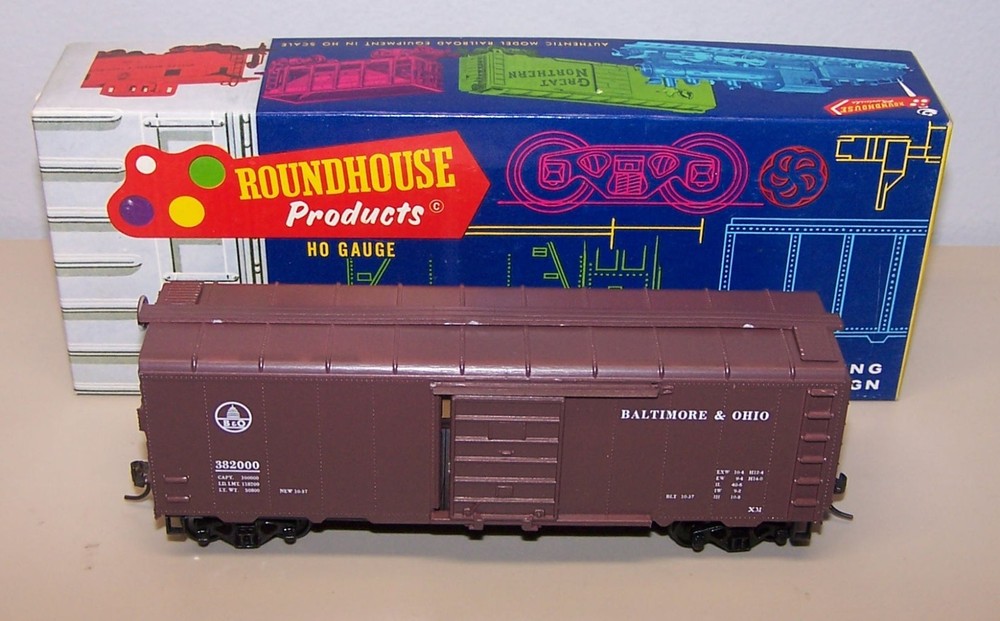 #1 Ho Scale Roundhouse 40’ Roundtop Box Car 1085 B&O 382000 Rtr Ob