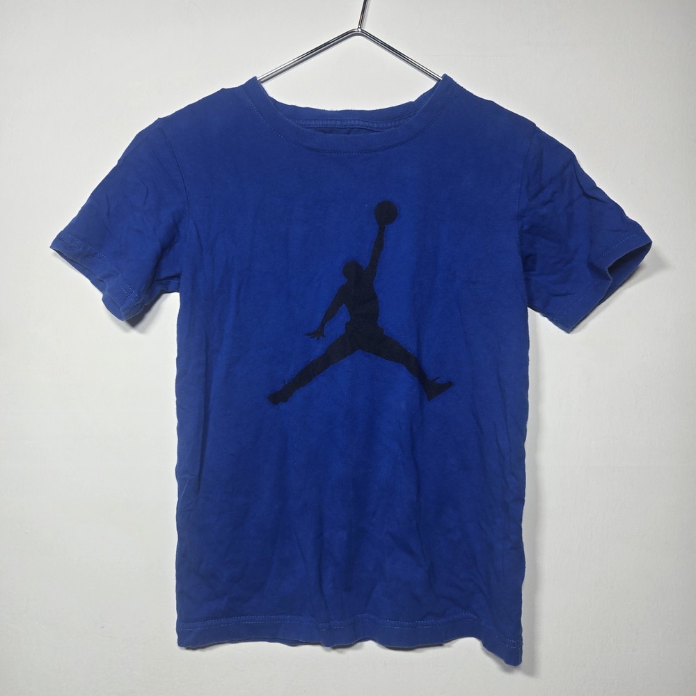 Jordan Boy's Size M 10-12 YRS Royal Blue Jumpman Logo Short Sleeve T-Shirt AS-IS