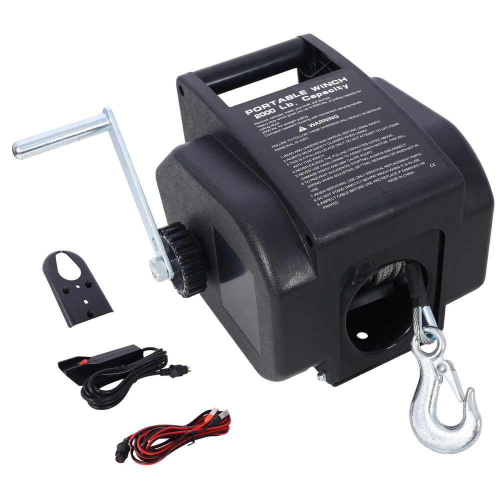 12V 2000lbs Reversible Electric Trailer Winch for Boats up to 5000lbs