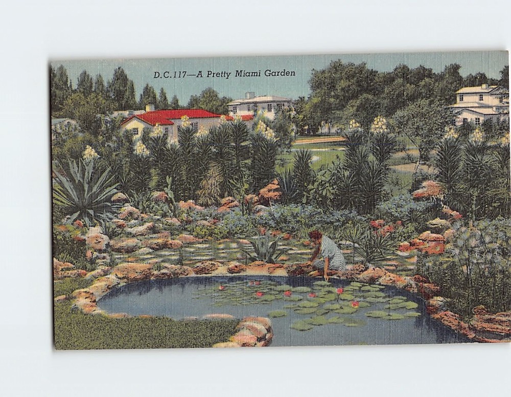 Postcard A Pretty Miami Garden Miami Florida USA