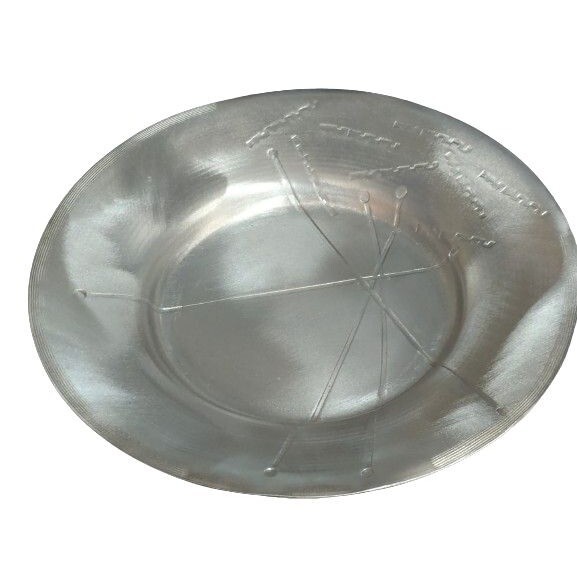 Abstract Modernist Plate Brushed Metal Art by Cleveland Artist Robert Palmer-image