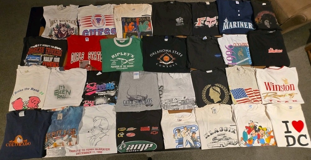 Wholesale Lot of 30 Vintage Mix Short Sleeve T Shirts Single Stitch Sz S-2XL