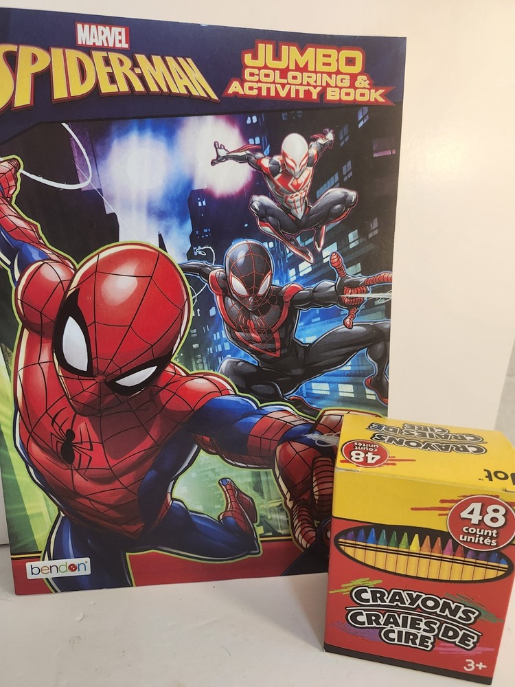 Marvel Spider-Man Jumbo Coloring And Activity Book ~ USA! W/ 48 Pack Of Crayons.