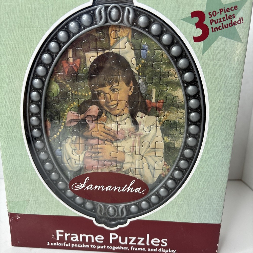 AMERICAN GIRL SAMANTHA FRAME PUZZLE 3 PUZZLES IN 1 BOX, COMPLETE, RETIRED 2007