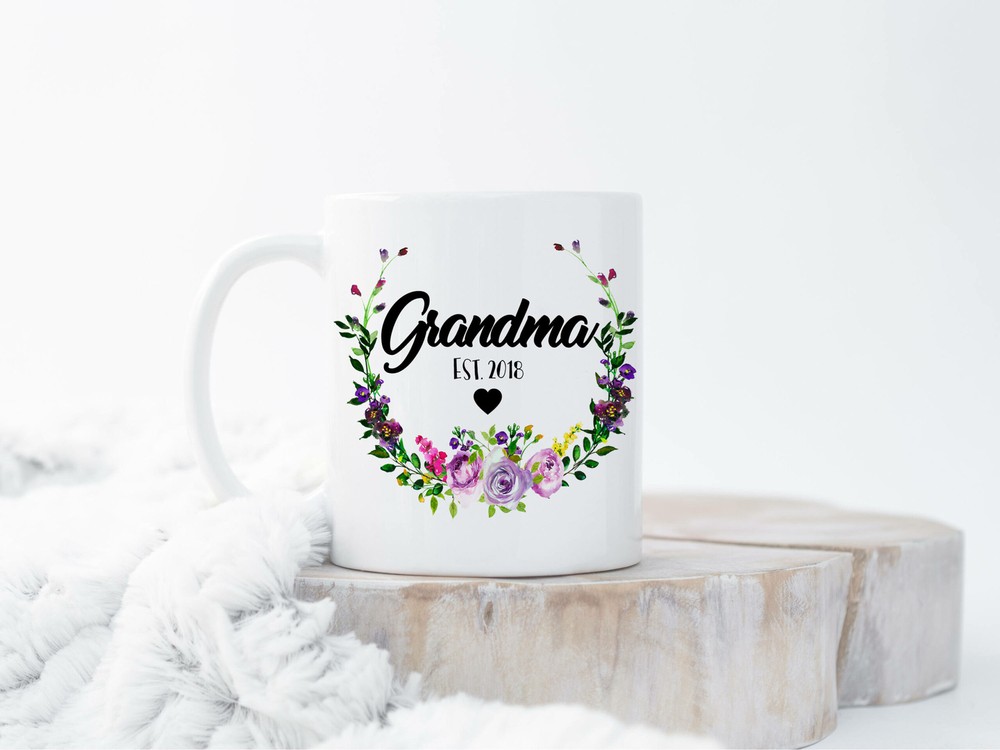 Custom New Grandma Mug Grandmother Gift Christmas Gifts For Grandma Est 2018