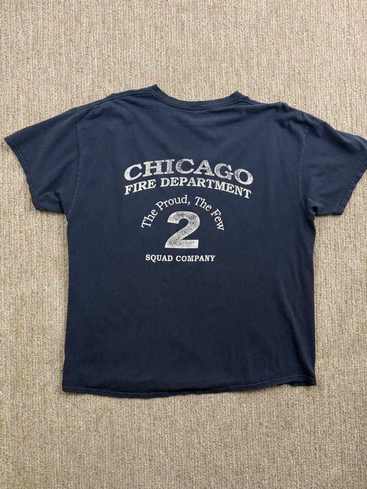 Chicago Fire Dept Squad 2 Shirt Mens XL Blue The Proud The Few Graphic Tee
